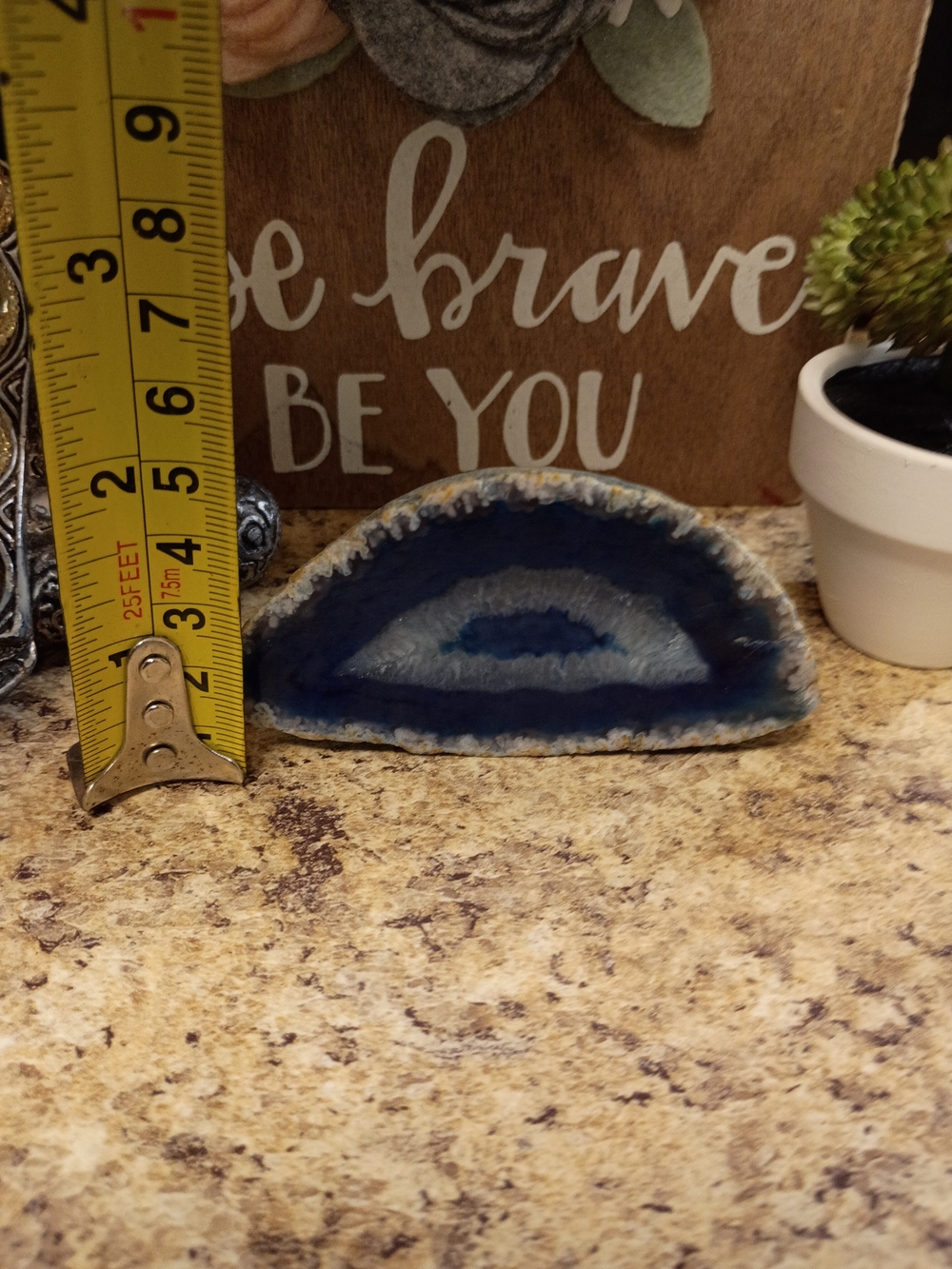Blue Agate Geode From Brazil Decorative Accent - Picture 8 of 9